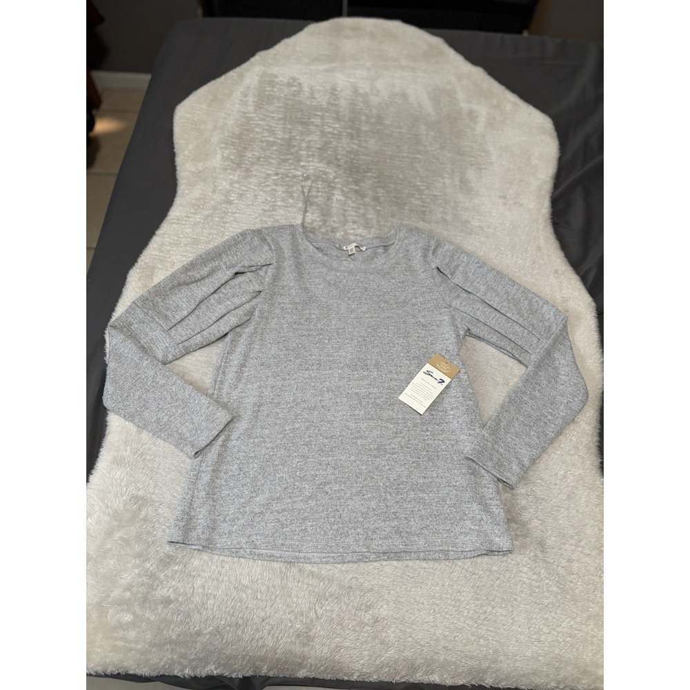 New Seven 7 Gray Long Sleeve Womens Crewneck Top‎ Size Small NWT